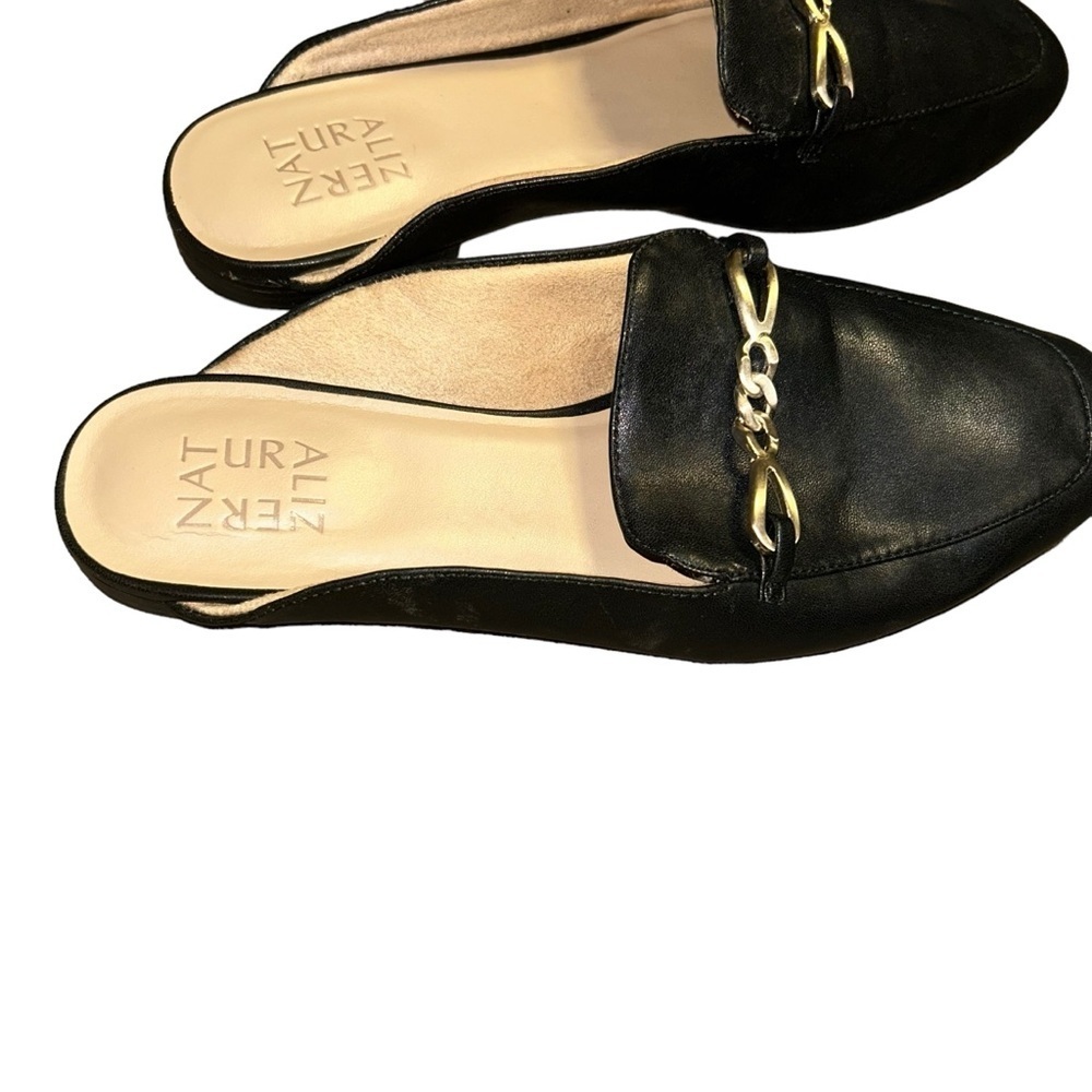 NATURALIZER faux leather black Kayden Mules slides slip on shoes size 8